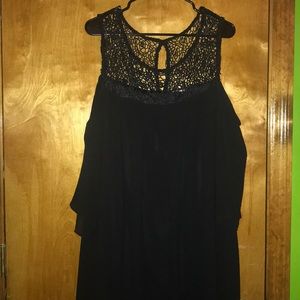 Black cold shoulder dress